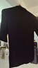 啄木鳥(niǎo)半高領(lǐng)中袖打底衫女春秋t恤內搭2025新款五分袖修身上衣 黑色 S 曬單實(shí)拍圖