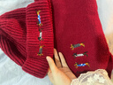 妙奕嘉帽子冬季女紅色新年禮物本命年生日圍巾針織毛線(xiàn)帽2025新款冷帽 酒紅色氛圍感2件套【帽子+圍巾】 曬單實(shí)拍圖