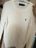 POLOWALK女士羊毛衫秋冬新款圓領(lǐng)套頭時(shí)尚經(jīng)典絞花潮流毛衣 米白 L (165) 曬單實(shí)拍圖