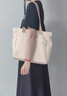 京川旭帆布包女大容量布袋子女士包包手提包挎包單肩包上班通勤包手提袋 帆布手提托特包【米白色】 曬單實(shí)拍圖
