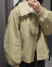 百圖（betu）女裝2025年冬季新款羽絨服短款拼接領(lǐng)下擺抽繩羽絨外套女2510T02 卡其綠 L 曬單實(shí)拍圖