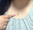 中國黃金（CHINA GOLD）黃金抱抱貓吊墜男女款足金百搭項鏈首飾圣誕節生日禮物送女友老婆 抱抱貓吊墜【配S925銀鏈】約1g 曬單實(shí)拍圖