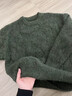 武楠慵懶風(fēng)圓領(lǐng)毛衣男款秋冬季寬松麻花厚實(shí)情侶針織衫男女外套上衣服 綠色 XL 曬單實(shí)拍圖