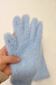 速約冬季手套女藍色毛茸茸手套女士可愛(ài)可觸屏保暖加厚毛絨防風(fēng)防寒 高級感初戀藍 曬單實(shí)拍圖