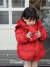 G.duck童裝女童羽絨服短款洋氣拜年服兒童外套冬季白鴨絨保暖女寶寶衣服 南瓜花邊紅 100 建議2-3歲【90-100cm】 曬單實(shí)拍圖