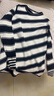 羅蒙（ROMON）中長(cháng)款早秋針織衫女條紋撞色新款上衣2025休閑寬松長(cháng)袖毛衣新品 黑色 L 曬單實(shí)拍圖