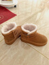 他她（TATA）孫樂(lè )言同款絨絨靴雪地靴女鞋加絨保暖冬厚底棉鞋CWX01DD5 棕黃（筒高13cm） 36 曬單實(shí)拍圖