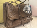 裘真洗水001郵差包女大容量托特包單肩斜挎植鞣牛皮包包 大象灰-加大號 曬單實(shí)拍圖