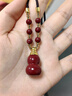 原礦朱砂吊墜高含量紫金砂百福葫蘆項鏈本命年情侶生日禮物送禮盒 【99紫金砂】百福葫蘆吊墜滿(mǎn)砂款【紅色頂珠繩】+禮盒 曬單實(shí)拍圖