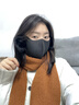 貓人（MiiOW）保暖口罩冬季護耳罩女騎車(chē)防風(fēng)防塵立體高顏值顯臉小防寒滑雪口罩 曬單實(shí)拍圖