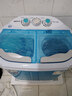 奧克斯（AUX）洗+脫共4.2公斤家用寶寶嬰兒衣物用半自動(dòng)小型宿舍內衣褲洗襪用迷你雙桶洗衣機XPB22-1288S透明藍 曬單實(shí)拍圖
