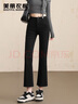 美麗衣櫥（BEAUTIFUL WARDROBE）微喇九分褲子黑色牛仔褲女春季小個(gè)子喇叭褲時(shí)尚馬蹄高腰顯瘦女 曬單實(shí)拍圖