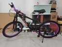 鳳凰（Phoenix）雙減震速降軟尾山地自行車(chē)成人男士女士學(xué)生變速碟剎全軸承土坡車(chē) 暮紫黑-AM碳鋼車(chē)架-雙減震-全軸承-防刺加粗輪胎 24寸-適合身高145-175cm左右 10速-藍圖品牌變速-官方正品-全鋁閘把-培林花鼓 曬單實(shí)拍圖