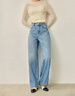 LILY【商場(chǎng)同款】冬新款女裝全棉丹寧百搭通勤闊腿褲牛仔褲女 419牛仔藍 M 曬單實(shí)拍圖