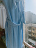 欣美舒兔耳朵純棉兒童浴袍春秋加厚全棉毛巾料男女中大童帶帽睡袍速干 藍色 12A(身高135-150cm) 曬單實(shí)拍圖