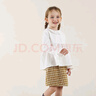 允兒媽女童冬季小眾格子襯衫馬甲短裙套裝寶寶秋冬娃娃衫背心半裙 白色襯衫 現貨 100 模特試穿 曬單實(shí)拍圖