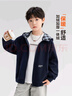 左西童裝男童衛衣2025新款外套連帽兒童開(kāi)衫大童加絨上衣 灰色 140 曬單實(shí)拍圖