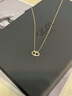 APM Monaco金黃色鎖骨鏈高級時(shí)尚豬鼻子項鏈個(gè)性禮物禮物送女友毛衣鏈 曬單實(shí)拍圖
