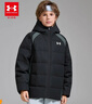 UNDER ARMOUR安德瑪童裝25冬新款兒童羽絨服休閑短款運動(dòng)男童鴨絨面包服外套 黑色 170 曬單實(shí)拍圖