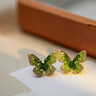 KRISTEN JUDI綠色蝴蝶耳環(huán)女銀針耳飾甜美耳釘小眾輕奢高級感無(wú)耳洞蚊香盤(pán)耳夾 耳針款-金色實(shí)用生日禮物送女友老婆閨蜜 曬單實(shí)拍圖