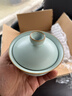 青澹汝窯蓋碗三才大號泡茶碗茶具天青色景德鎮陶瓷家用手工隨緣蓋碗 隨緣蓋碗約230ml  開(kāi)片可養 天青色 曬單實(shí)拍圖