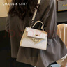 CharisKitty旗艦店小c&k凱莉包包女包2026新款斜挎包手提包生日母親節520禮物 白色White【送女友老婆女生禮物走心】 曬單實(shí)拍圖