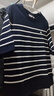 納維凱爾意大利小帆船女全棉抑菌體恤寬松條紋短袖T恤2325505502 藍白 XL  曬單實(shí)拍圖