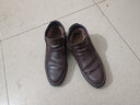 奧康棉鞋男冬季棉皮鞋真皮套腳中老年加絨爸爸短筒保暖男士棉皮棉鞋男 棕色 40 (250mm) 曬單實拍圖