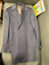 弗朗西保羅（FULANLE PAULO）100%羊毛大衣男中長(cháng)款毛呢西裝外套秋冬裝兩扣純羊毛西服呢子上衣 灰色 【100%綿羊毛】 M (170) 曬單實(shí)拍圖