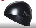 速比濤（Speedo）硅膠游泳帽男女長(cháng)發(fā)防水成人泳帽時(shí)尚經(jīng)典款3D 黑色 曬單實(shí)拍圖