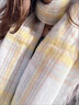 英倫格米黃2024新款百搭格子流蘇圍巾女學(xué)生韓版保暖加厚雙面大 米黃色 2.1m*0.4m,240g 曬單實(shí)拍圖