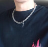 BJYL項鏈男士潮流嘻哈風(fēng)男生鎖骨鏈簡(jiǎn)約百搭吊墜男款鈦鋼衛衣配飾鏈子 曬單實(shí)拍圖