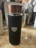 膳魔師（THERMOS）玻璃杯雙層隔熱泡茶水杯辦公室禮盒裝生日禮物TCGD-400 黑色 400ml 曬單實(shí)拍圖