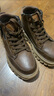 七匹狼男鞋加絨加厚保暖馬丁靴男春季新款雪地棉靴厚底增高工裝皮靴男 卡其 【標準皮鞋碼】 41 曬單實(shí)拍圖