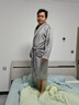 雪茜曼睡袍男生冬季法蘭絨睡衣加長(cháng)加大男士浴袍大碼家居服 曬單實(shí)拍圖