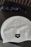 阿瑞娜（arena）泳帽大號硅膠純色游泳帽男女通用泳帽防水高彈大號護耳訓練游泳帽 白色基礎款-ECN4473 曬單實(shí)拍圖