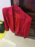 五沃大紅職業(yè)西裝套裝女氣質(zhì)酒店經(jīng)理前臺美容師工裝新年喜慶演出服 紅色西裝+西褲 2XL 曬單實(shí)拍圖