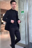 皮爾卡丹（pierre cardin）2025秋冬季西服雙面呢休閑男士小西裝毛呢外套呢子短款大衣 黑色M882 3XL 【170-190斤】 曬單實(shí)拍圖