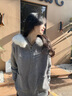 京多夢(mèng)2025秋冬季新款韓版慵懶風(fēng)毛衣女寬松連帽開(kāi)衫外套女毛領(lǐng)百搭上衣 灰色 （常規款） 均碼 （建議115斤以?xún)龋?曬單實(shí)拍圖