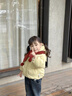 班喜迪女童外套冬裝2026新款兒童洋氣棉服冬季寶寶加絨夾棉保暖上衣童裝 黃色 100 曬單實(shí)拍圖