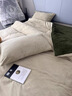 拉夏貝爾A類(lèi)牛奶絨四件套珊瑚絨加厚加絨保暖套件雙面絨秋冬季宿舍三件套 簡(jiǎn)約灰卡其【細膩暖絨】 1.2m 三件 床單款 （被套150*200cm） 曬單實(shí)拍圖