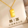 中國黃金（CHINA GOLD）黃金項鏈女小金磚足金套鏈小金磚時(shí)尚送女友老婆情人節生日禮物 小金磚（約7.2g）+玫瑰禮盒 曬單實(shí)拍圖