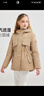 暇步士（Hush Puppies）童裝兒童女大童2025冬季新款經(jīng)典學(xué)院風(fēng)搖粒絨舒適風(fēng)衣厚外套 暖卡其 170 cm 曬單實(shí)拍圖