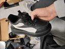 回力女童鞋子秋冬新款黑色皮面防水輕便加絨運動(dòng)鞋兒童男孩軟底休閑鞋 黑白 35 曬單實(shí)拍圖