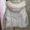 艾萊依甜美羽絨服女短款可脫卸狐貍毛領(lǐng)連帽保暖冬外套 冰清藍 M 曬單實(shí)拍圖
