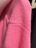百家好（Basic House）2025春新款羊毛針織開(kāi)衫女連帽假兩件上衣外套設計感內搭打底衫 粉色 L 曬單實(shí)拍圖