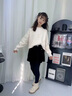 優(yōu)優(yōu)1點(diǎn)（Yoyo one）女童冬季套裝2025新款中大童冬天洋氣毛衣兒童秋冬百褶裙女孩裙子 19717米白 160 160cm 曬單實(shí)拍圖