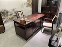 尚華仕實(shí)木書(shū)桌書(shū)柜一體現代簡(jiǎn)約家用新中式大班臺臥室學(xué)習桌書(shū)房寫(xiě)字桌 班臺+書(shū)椅 【烏金木】 曬單實(shí)拍圖