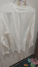 真維斯（Jeanswest）新疆棉220g重磅純棉長(cháng)袖t恤寬松純色上衣打底衫內搭厚實(shí)男女款白t 白色(純色) XL (180) (不起球不掉色) 曬單實(shí)拍圖
