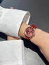 花花公子（PLAYBOY）品牌手表女士潮流時(shí)尚女款石英表氣質(zhì)女表簡(jiǎn)約學(xué)生腕表防水輕薄表 花花公子-2061-紅皮玫殼白面女 曬單實(shí)拍圖